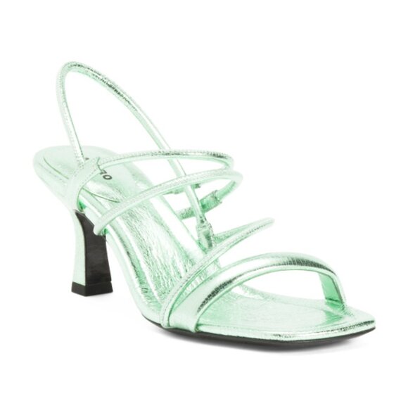 SANDRO Leather Noelis Heeled Sandals - Picture 1 of 3